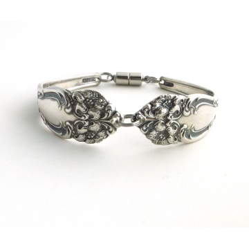 Tiger Lily Spoon Bracelet Circa 1901 Antique Silverware Jewelry All Sizes